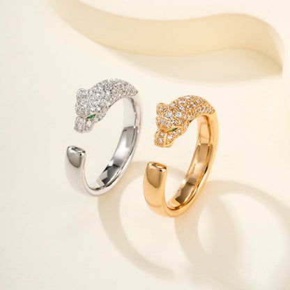 [Okajuri Jewelry] PANTHERE HALF DIAMOND SMALL RING