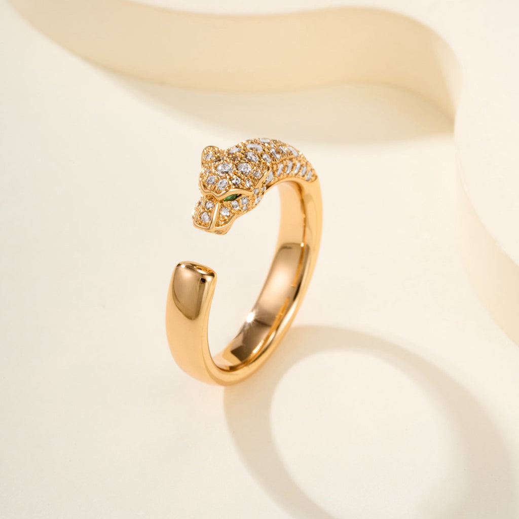 [Okajuri Jewelry] PANTHERE HALF DIAMOND SMALL RING