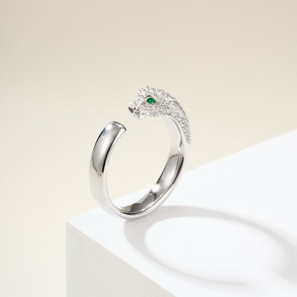 [Okajuri Jewelry] PANTHERE HALF DIAMOND SMALL RING