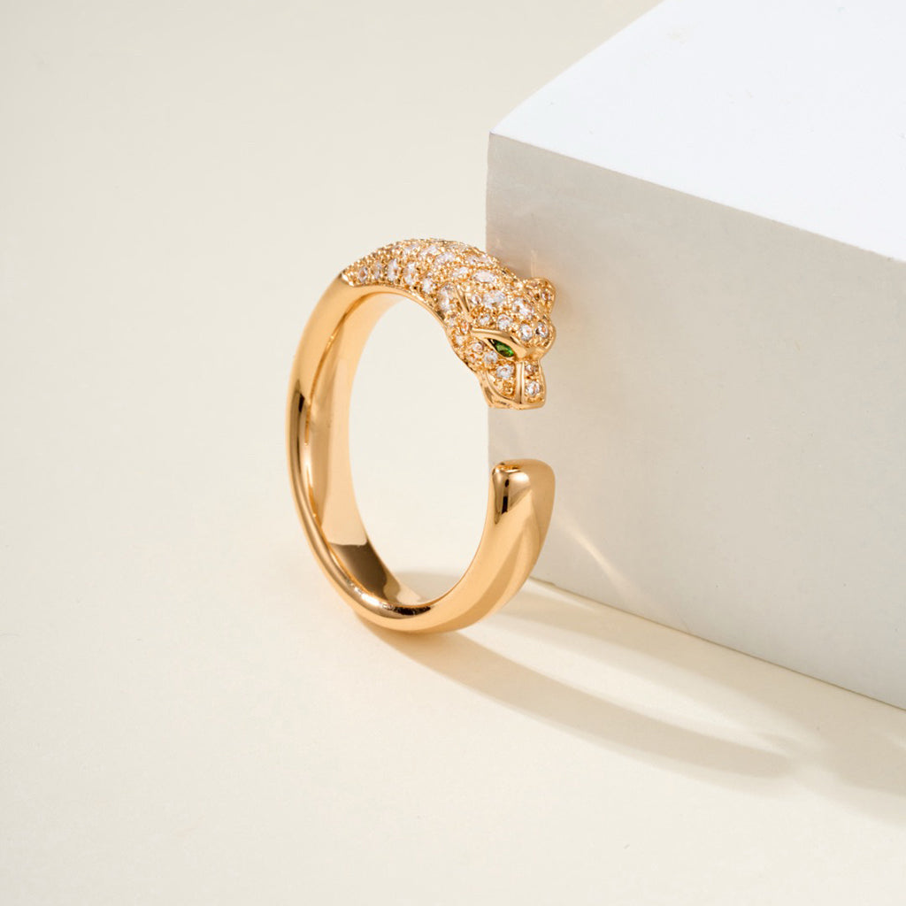 [Okajuri Jewelry] PANTHERE HALF DIAMOND SMALL RING