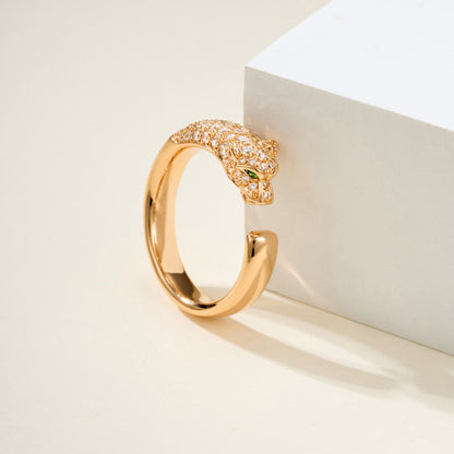[Okajuri Jewelry] PANTHERE HALF DIAMOND SMALL RING