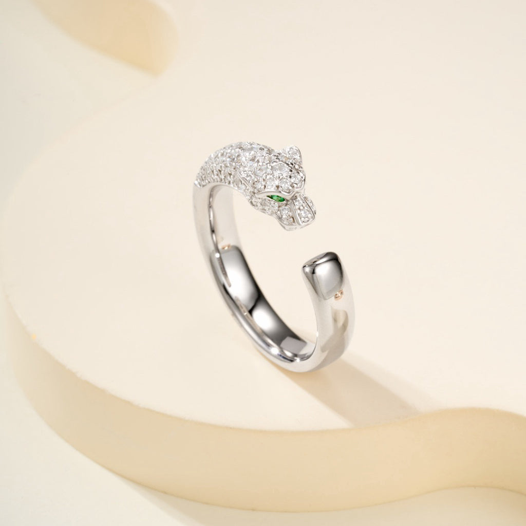 [Okajuri Jewelry] PANTHERE HALF DIAMOND SMALL RING