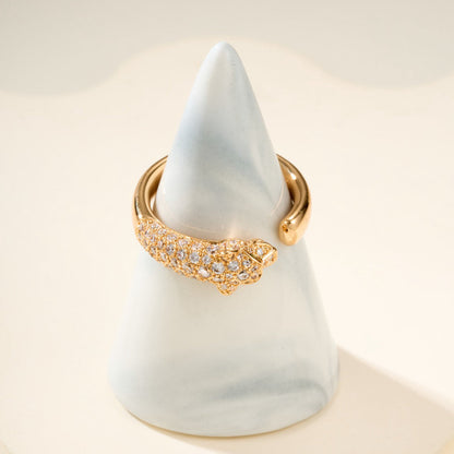 [Okajuri Jewelry] PANTHERE HALF DIAMOND SMALL RING