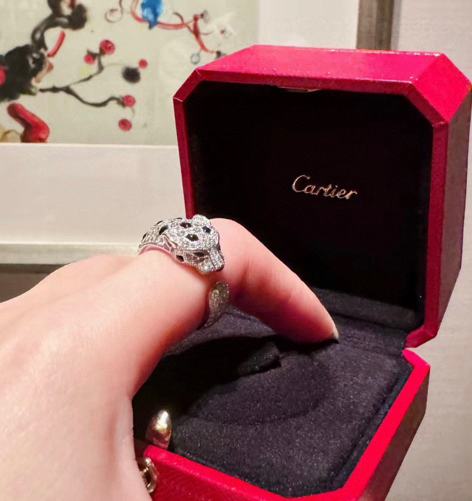 [Okajuri Jewelry] PANTHERE SPOTTED FULL DIAMOND MEDIUM RING