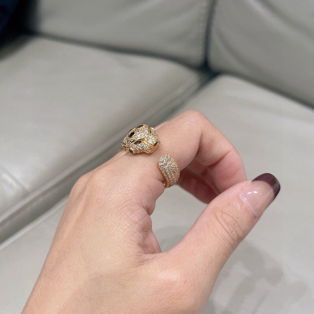 [Okajuri Jewelry] PANTHERE SPOTTED FULL DIAMOND MEDIUM RING
