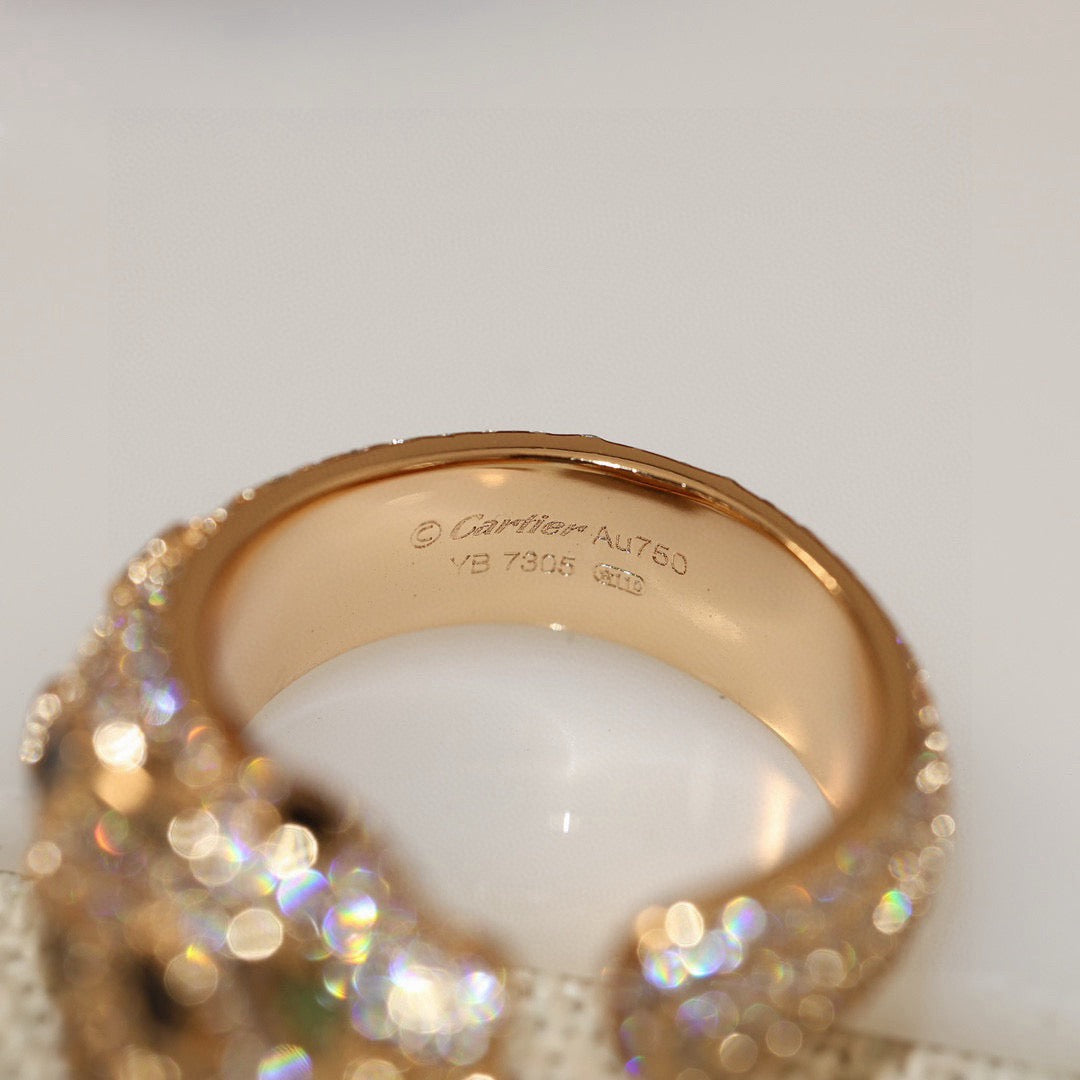 [Okajuri Jewelry] PANTHERE SPOTTED FULL DIAMOND MEDIUM RING