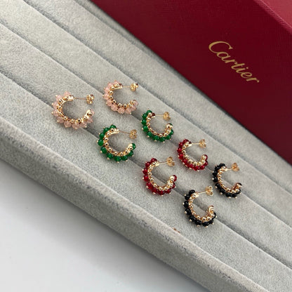 [Okajuri Jewelry] CLASH 7.9MM AGATE CHALCEDONY EARRINGS