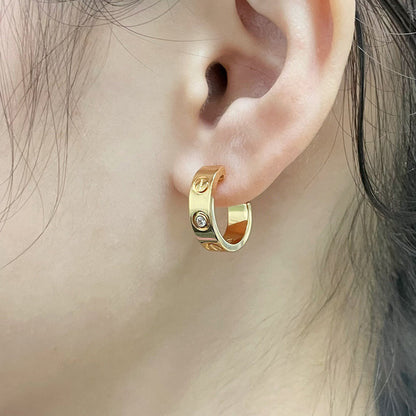 [Okajuri Jewelry] LOVE EARRINGS 5.7MM 2 DIAMONDS