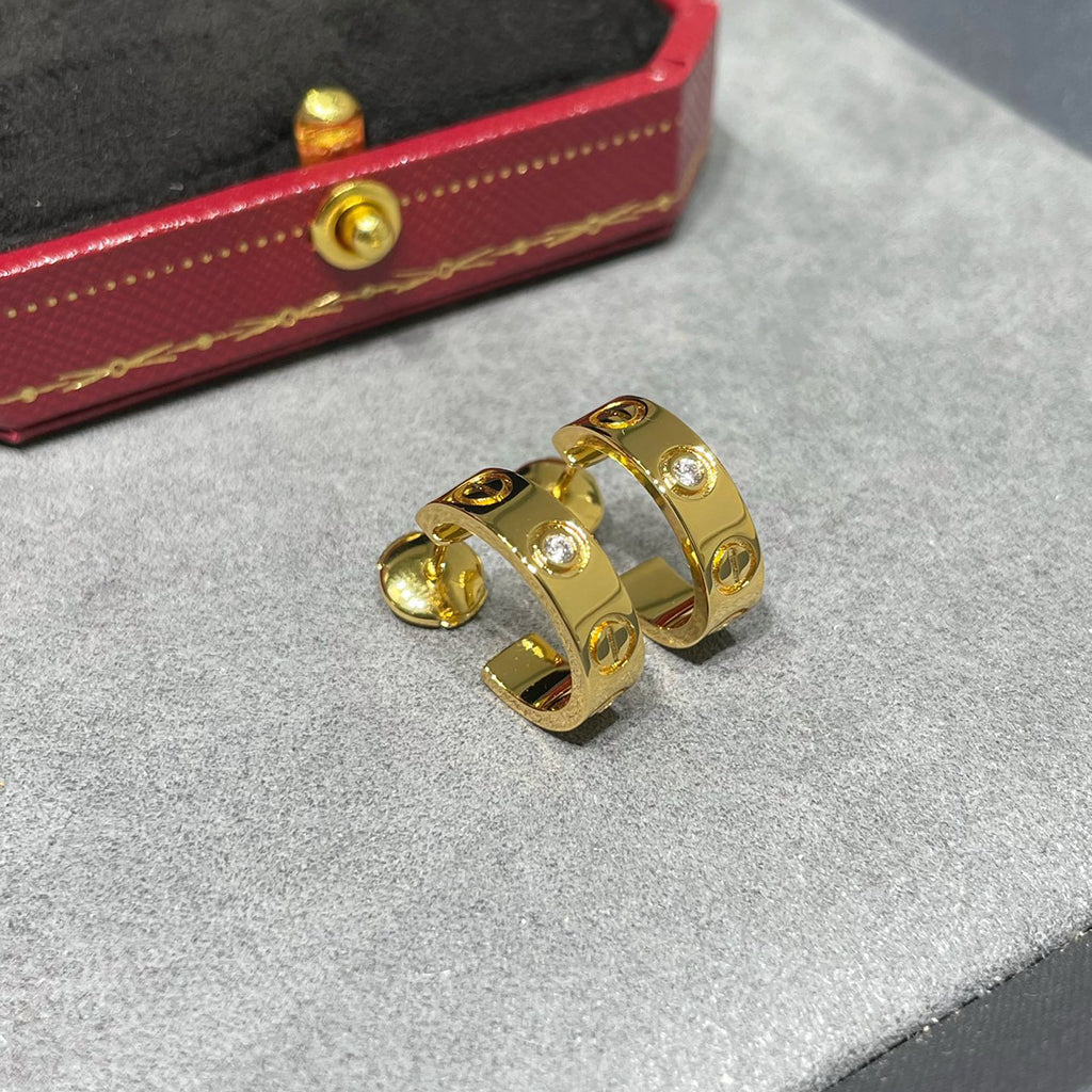 [Okajuri Jewelry] LOVE EARRINGS 5.7MM 2 DIAMONDS