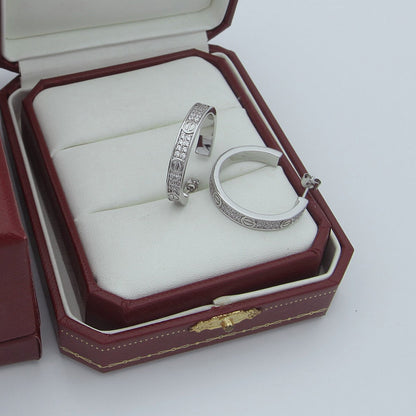 [Okajuri Jewelry] LOVE EARRINGS 3.6MM DIAMOND PAVED