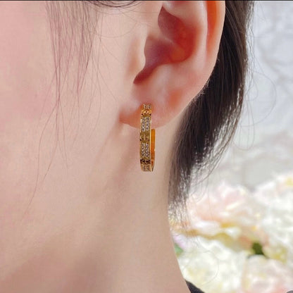 [Okajuri Jewelry] LOVE EARRINGS 3.6MM DIAMOND PAVED