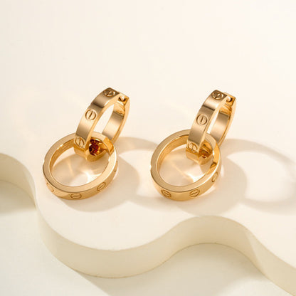 [Okajuri Jewelry] LOVE 3.3MM DANGLE EARRINGS