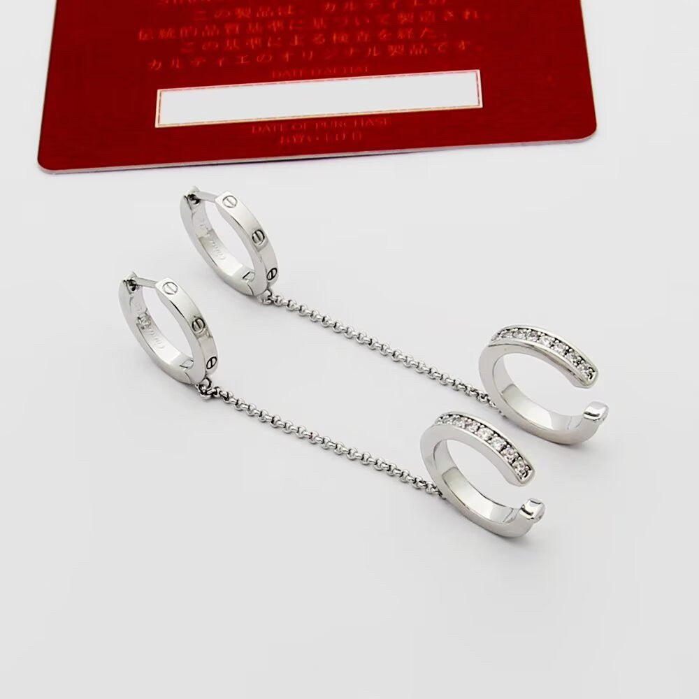 [Okajuri Jewelry] LOVE 3.0MM HALF DIAMOND EARRINGS