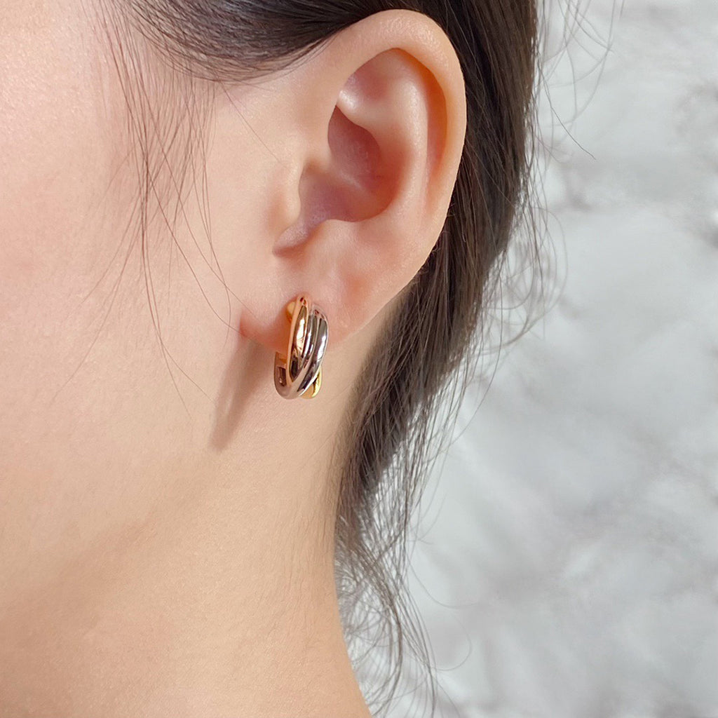 [Okajuri Jewelry] TRINITY ON DIAMOND CLASSIC EARRINGS