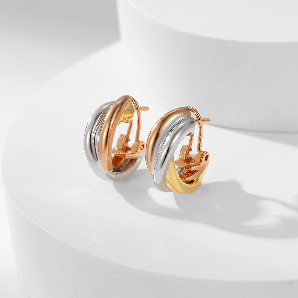 [Okajuri Jewelry] TRINITY ON DIAMOND CLASSIC EARRINGS