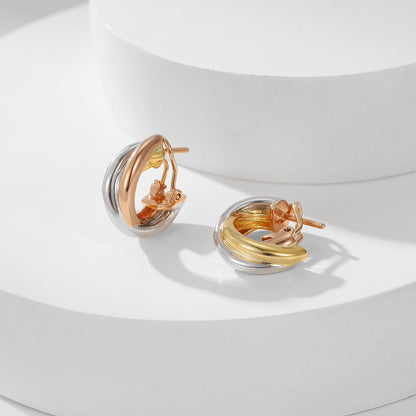 [Okajuri Jewelry] TRINITY ON DIAMOND CLASSIC EARRINGS