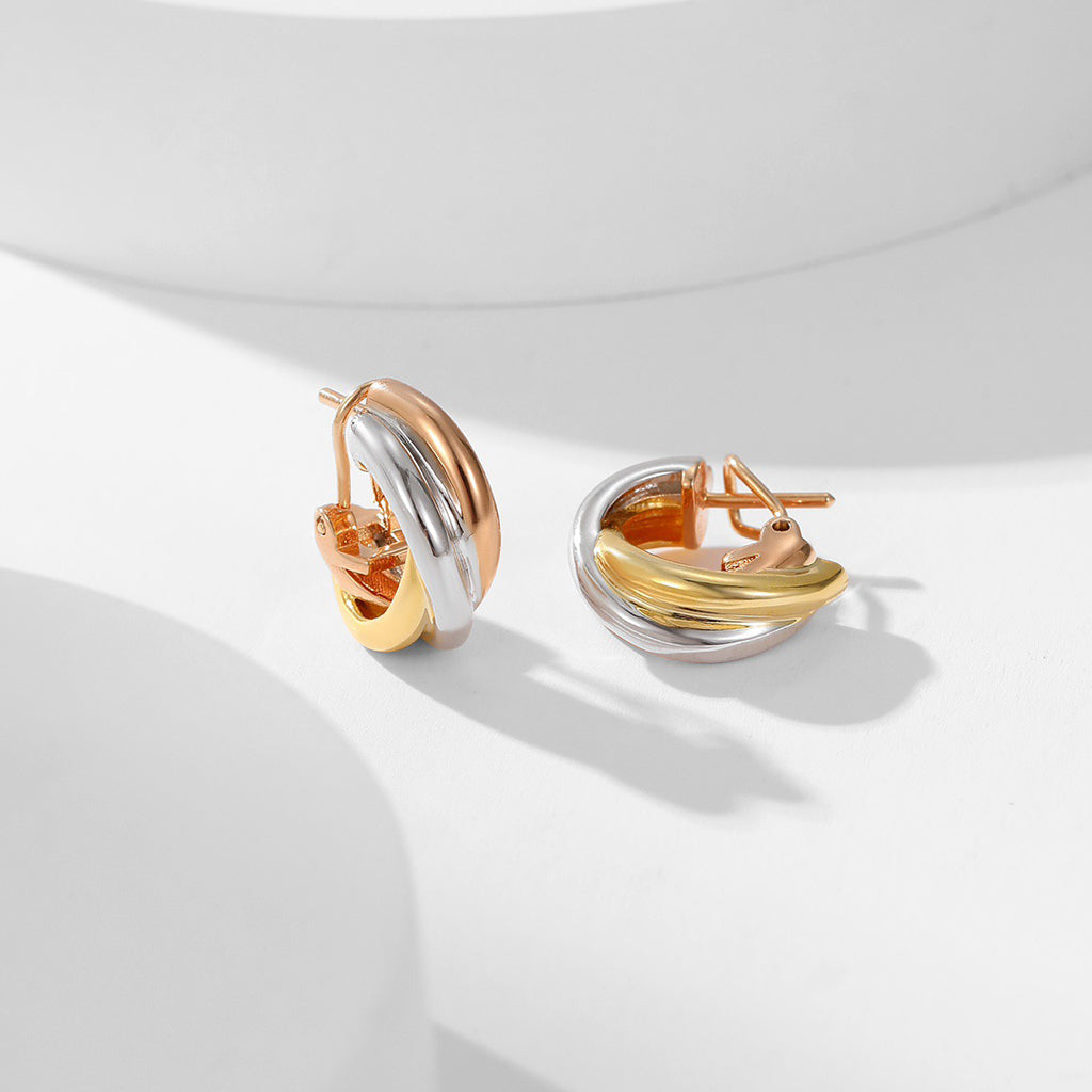 [Okajuri Jewelry] TRINITY ON DIAMOND CLASSIC EARRINGS