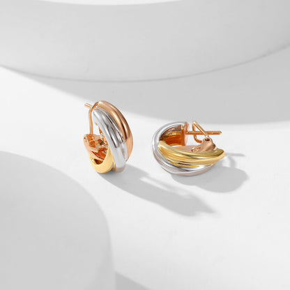 [Okajuri Jewelry] TRINITY ON DIAMOND CLASSIC EARRINGS