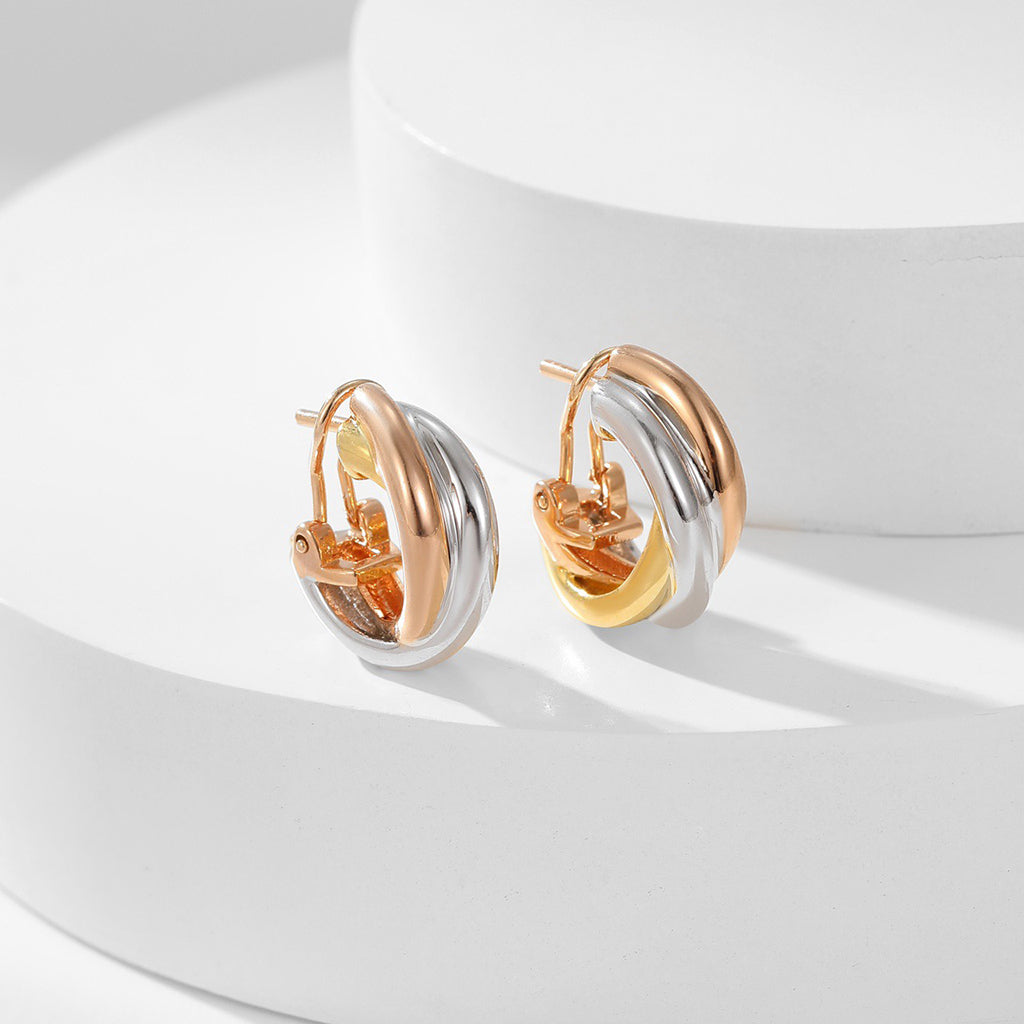 [Okajuri Jewelry] TRINITY ON DIAMOND CLASSIC EARRINGS