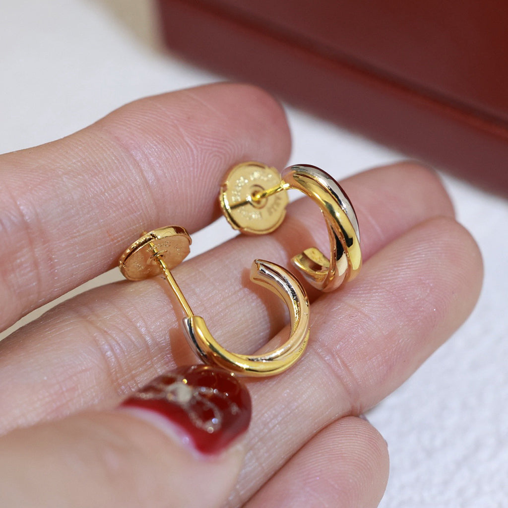 [Okajuri Jewelry] TRINITY ON DIAMOND MINI EARRINGS