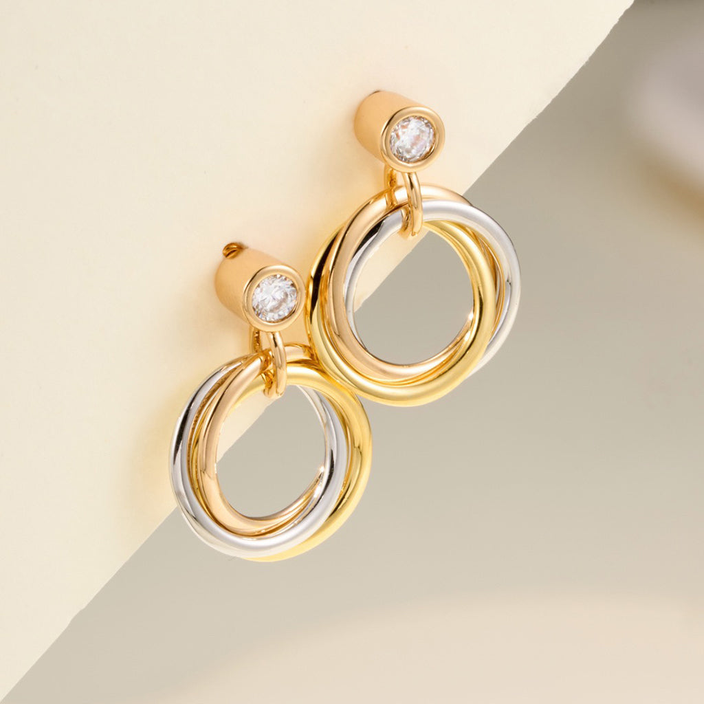 [Okajuri Jewelry] TRINITY ON DIAMOND  EARRINGS