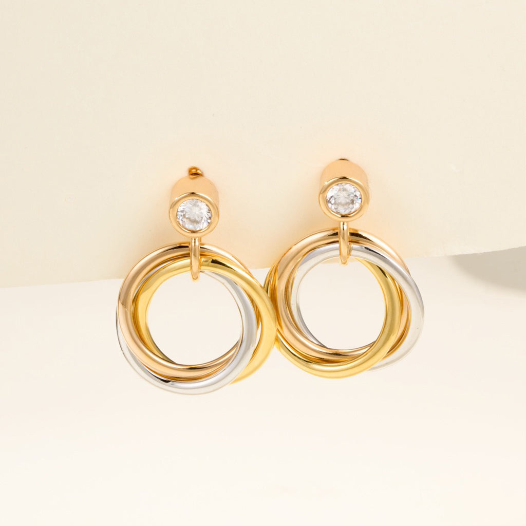 [Okajuri Jewelry] TRINITY ON DIAMOND  EARRINGS