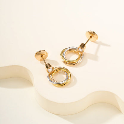 [Okajuri Jewelry] TRINITY ON DIAMOND  EARRINGS