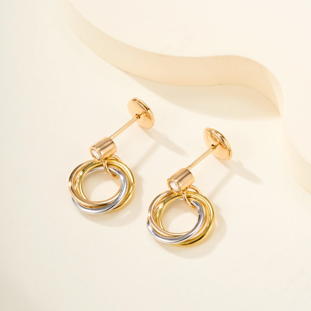 [Okajuri Jewelry] TRINITY ON DIAMOND  EARRINGS