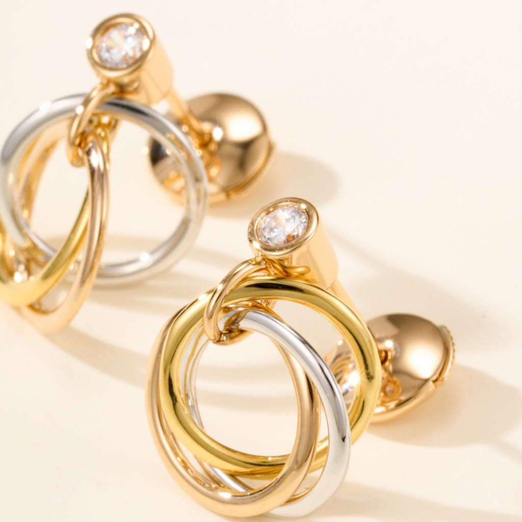 [Okajuri Jewelry] TRINITY ON DIAMOND  EARRINGS