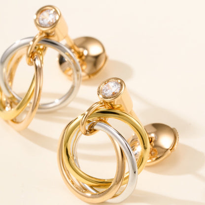 [Okajuri Jewelry] TRINITY ON DIAMOND  EARRINGS