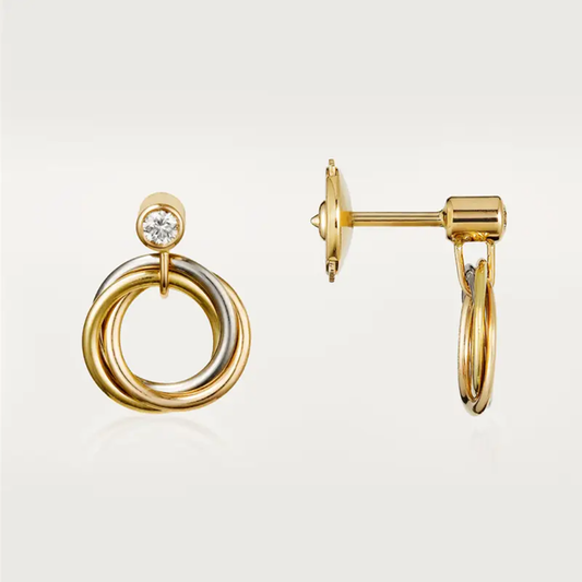 [Okajuri Jewelry] TRINITY ON DIAMOND  EARRINGS