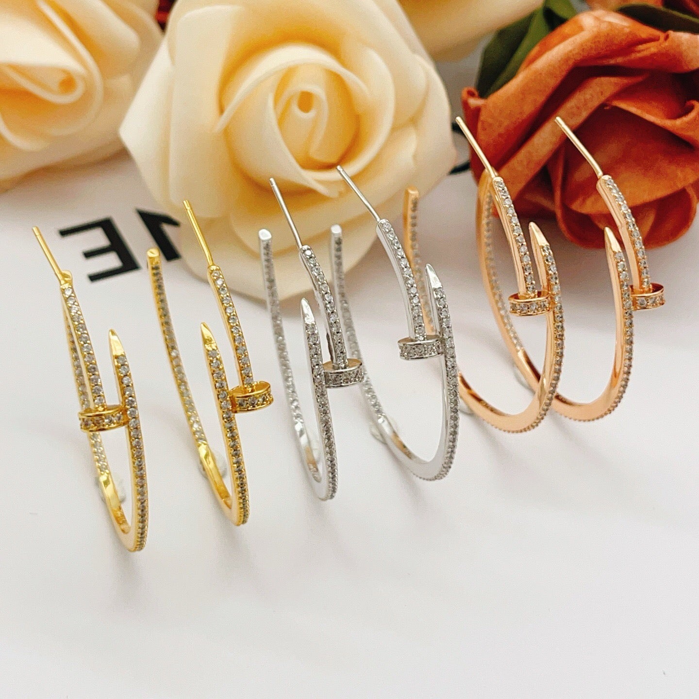 [Okajuri Jewelry] JUSTE FULL DIAMOND LARGE EARRINGS