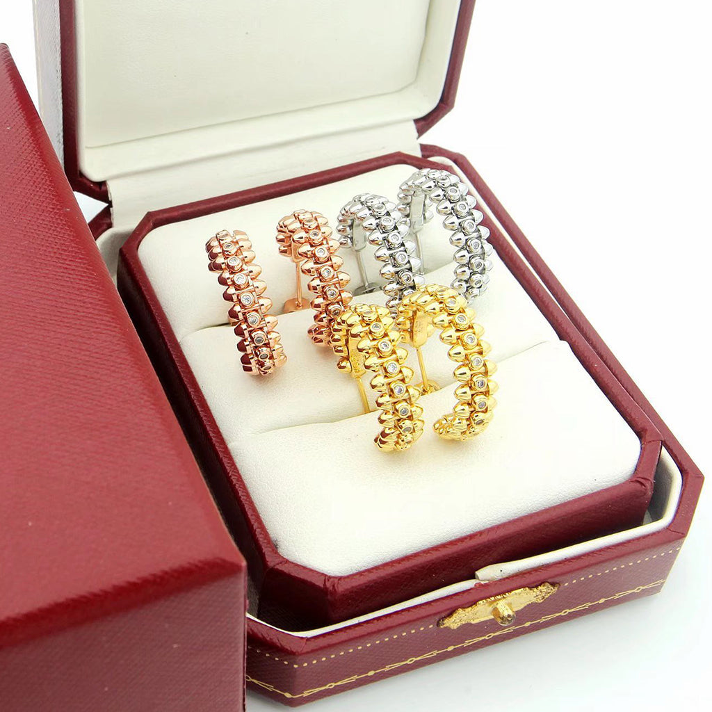 [Okajuri Jewelry] CLASH FULL DIAMOND MEDIUM EARRINGS