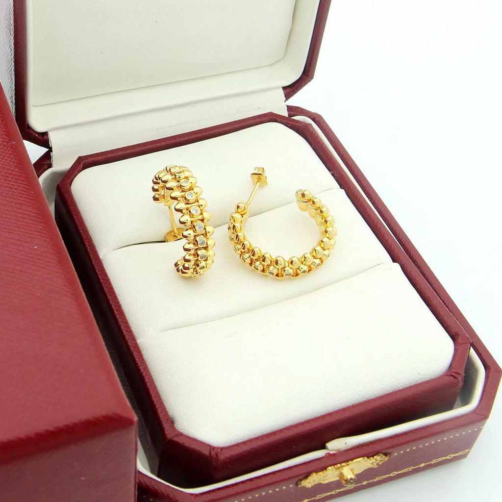 [Okajuri Jewelry] CLASH FULL DIAMOND MEDIUM EARRINGS