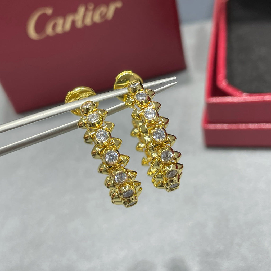 [Okajuri Jewelry] CLASH FULL DIAMOND MEDIUM EARRINGS