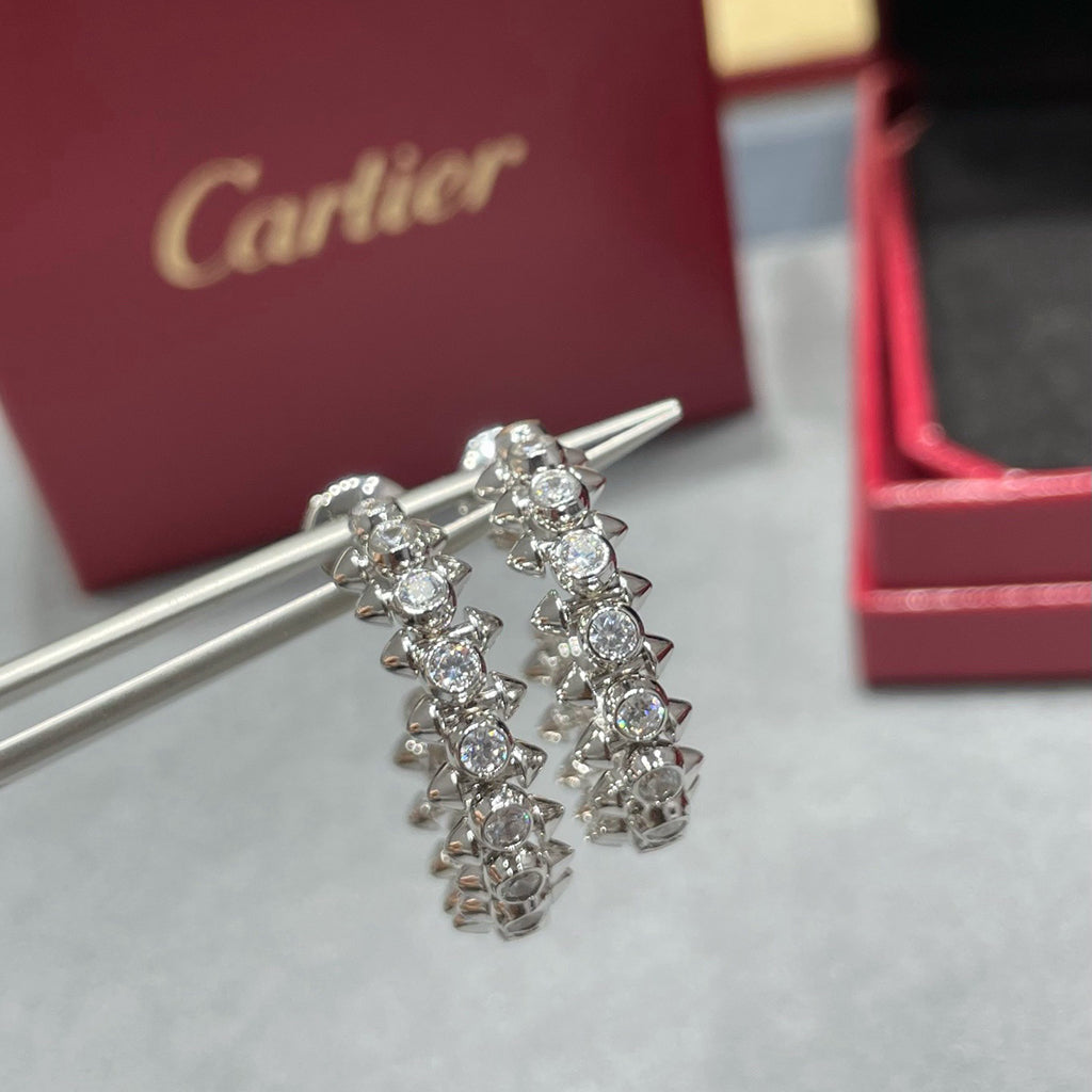 [Okajuri Jewelry] CLASH FULL DIAMOND MEDIUM EARRINGS