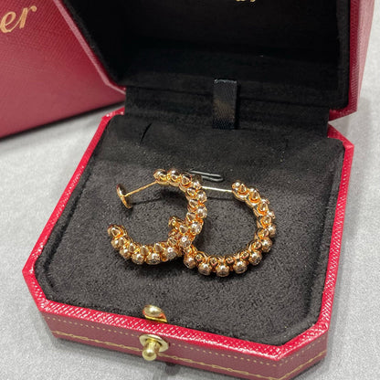 [Okajuri Jewelry] CLASH FULL DIAMOND MEDIUM EARRINGS