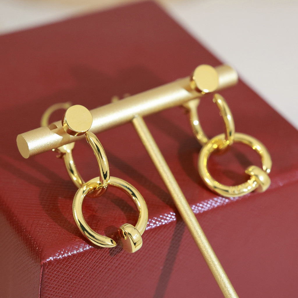 [Okajuri Jewelry] JUSTE NO DIAMOND DOUBLE EARRINGS
