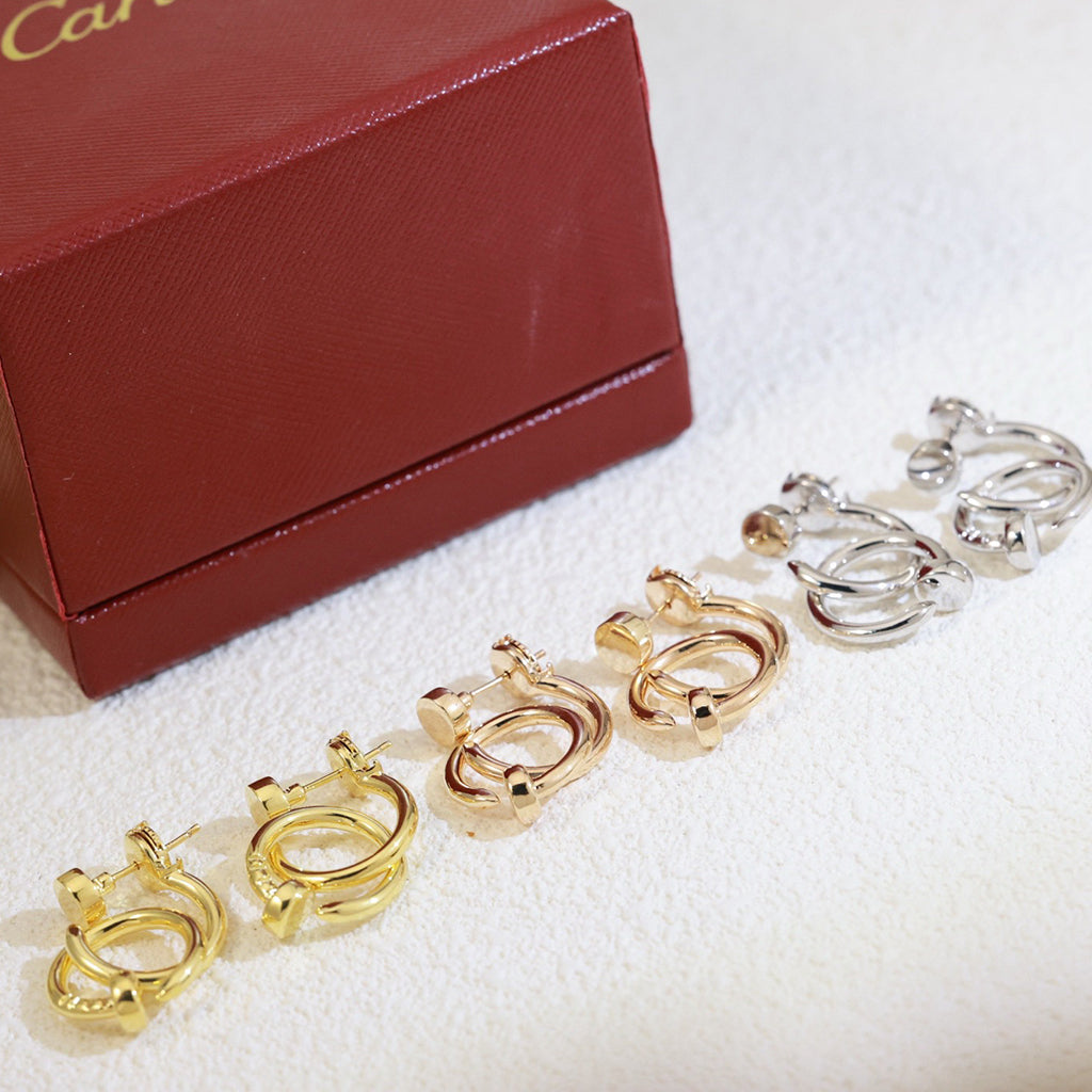 [Okajuri Jewelry] JUSTE NO DIAMOND DOUBLE EARRINGS