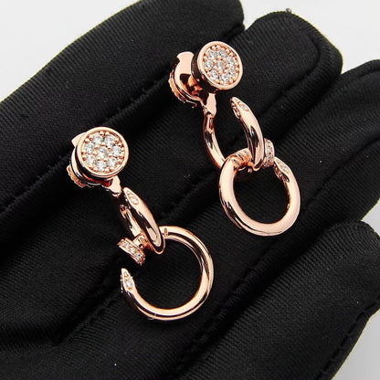 [Okajuri Jewelry] JUSTE HALF DIAMOND DOUBLE EARRINGS