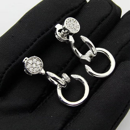 [Okajuri Jewelry] JUSTE HALF DIAMOND DOUBLE EARRINGS