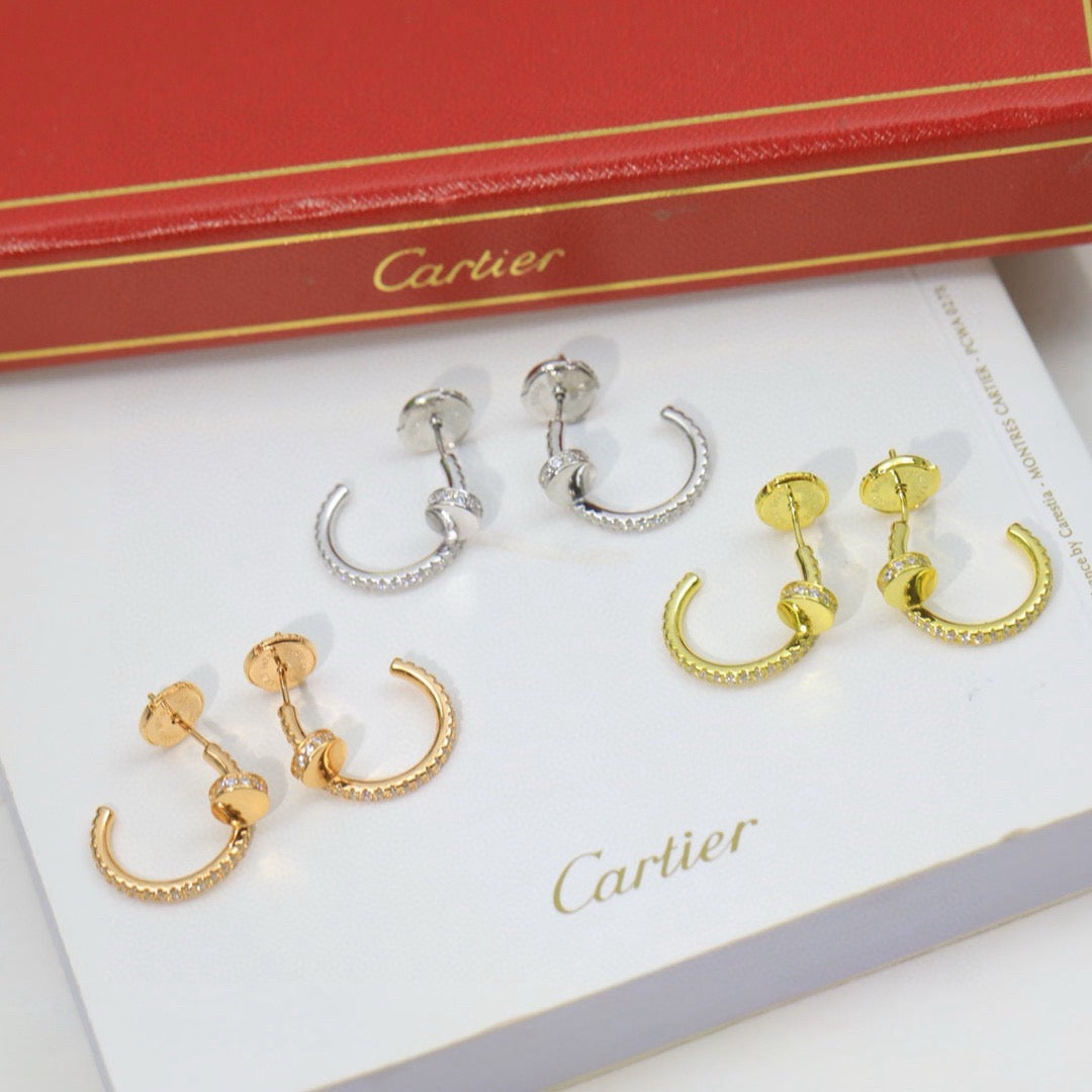 [Okajuri Jewelry] JUSTE FULL DIAMOND DOUBLE EARRINGS