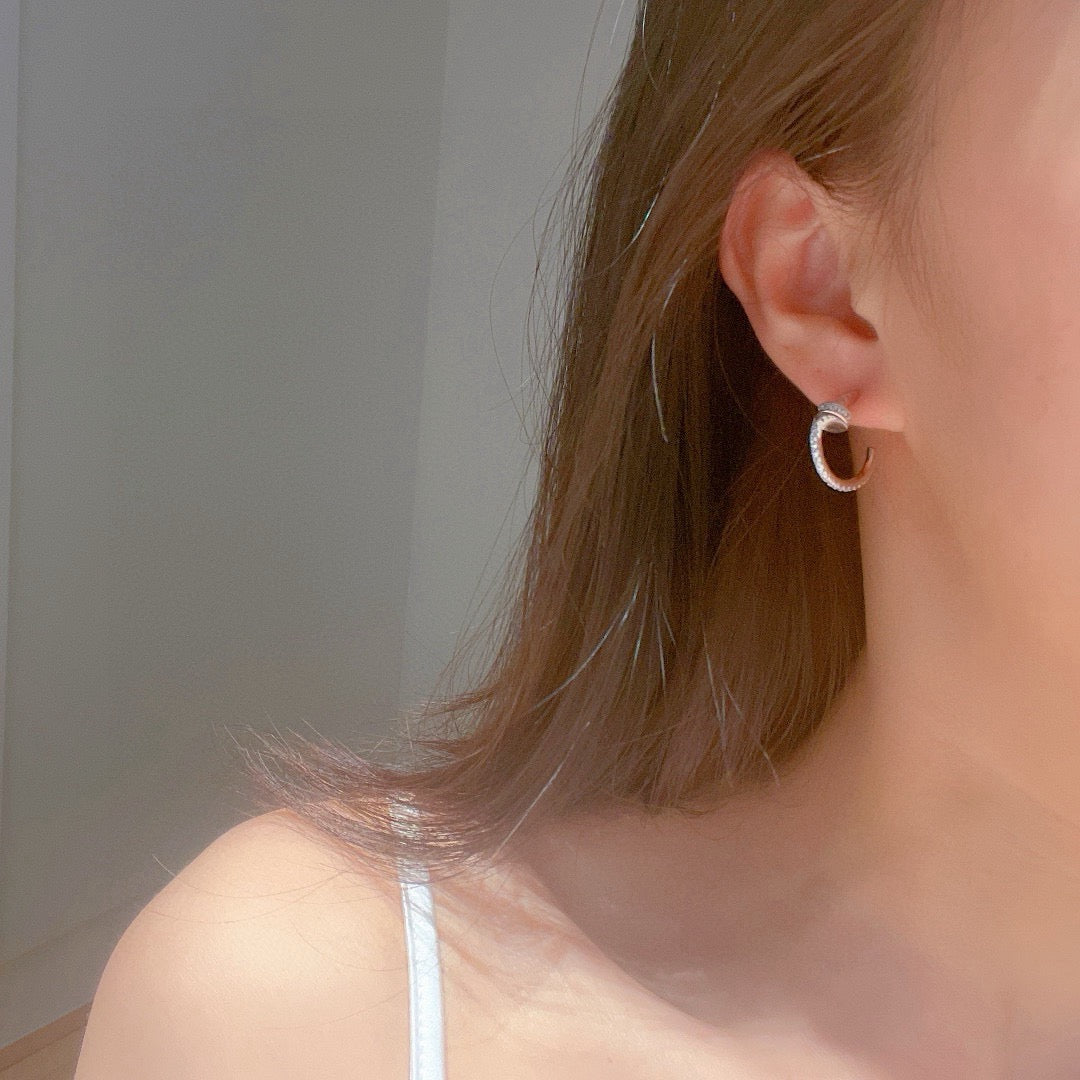 [Okajuri Jewelry] JUSTE FULL DIAMOND DOUBLE EARRINGS