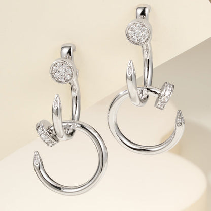 [Okajuri Jewelry] JUSTE HALF DIAMOND DOUBLE EARRINGS