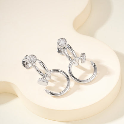 [Okajuri Jewelry] JUSTE HALF DIAMOND DOUBLE EARRINGS
