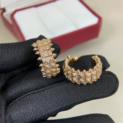 [Okajuri Jewelry] CLASH 9.2MM FULL DIAMOND DOUBLE ROW EARRINGS