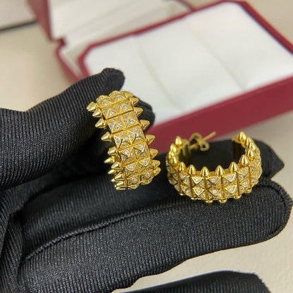 [Okajuri Jewelry] CLASH 9.2MM FULL DIAMOND DOUBLE ROW EARRINGS