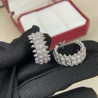 [Okajuri Jewelry] CLASH 9.2MM FULL DIAMOND DOUBLE ROW EARRINGS