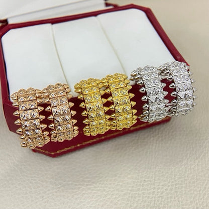 [Okajuri Jewelry] CLASH 9.2MM FULL DIAMOND DOUBLE ROW EARRINGS
