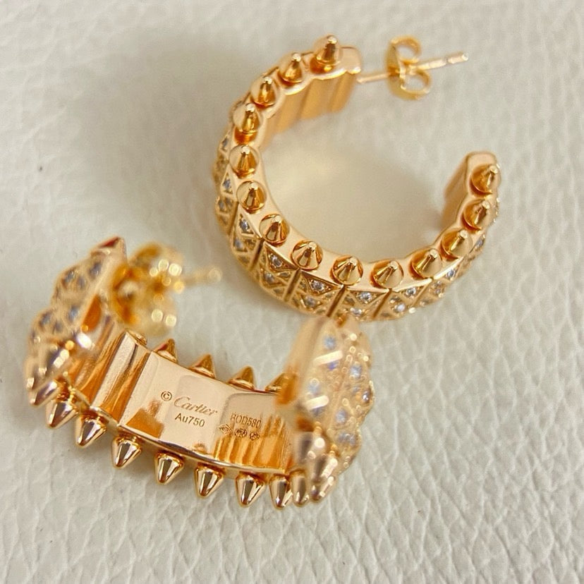 [Okajuri Jewelry] CLASH 9.2MM FULL DIAMOND DOUBLE ROW EARRINGS